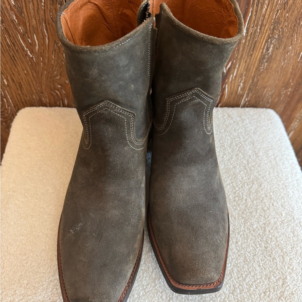 Men's Moonshine Spirit Cutter Toe Brown Gray ish Suede Boots